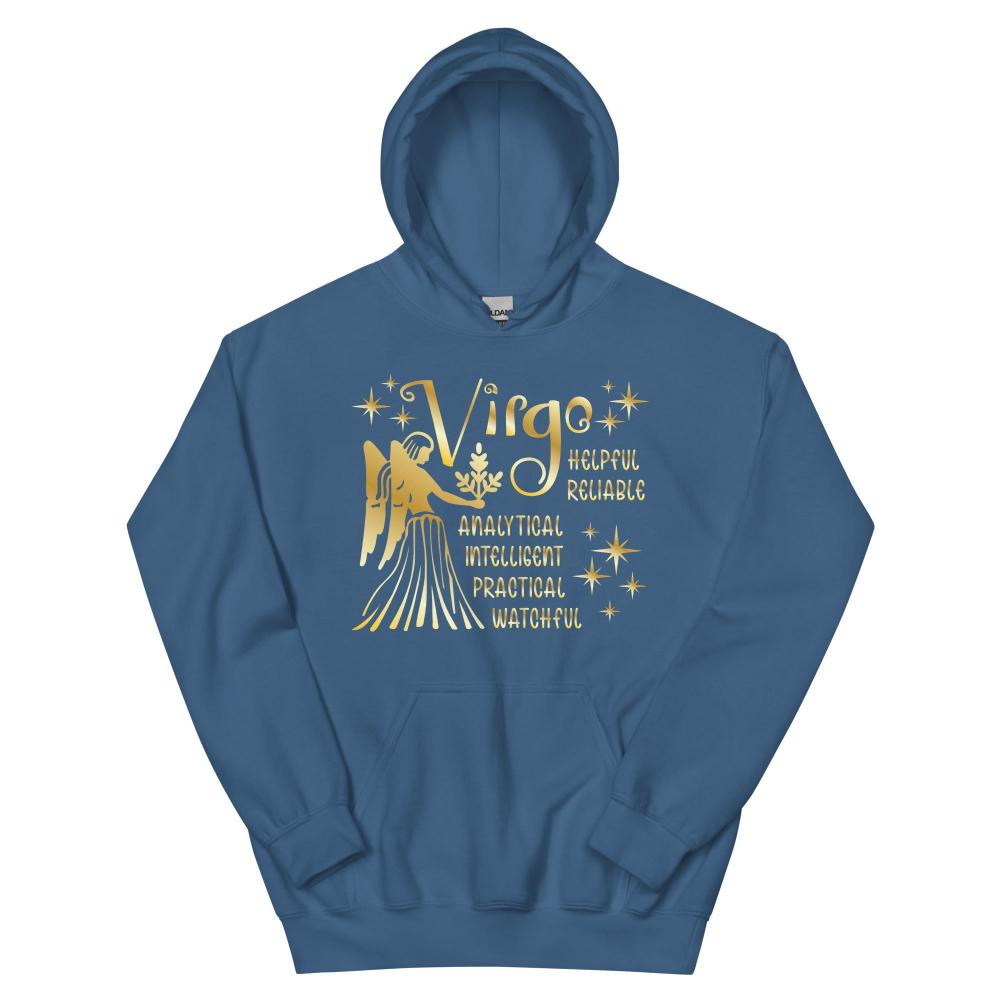 Virgo Zodiac Positive Traits Hoodie - Indigo Blue Color - https://ascensionemporium.net